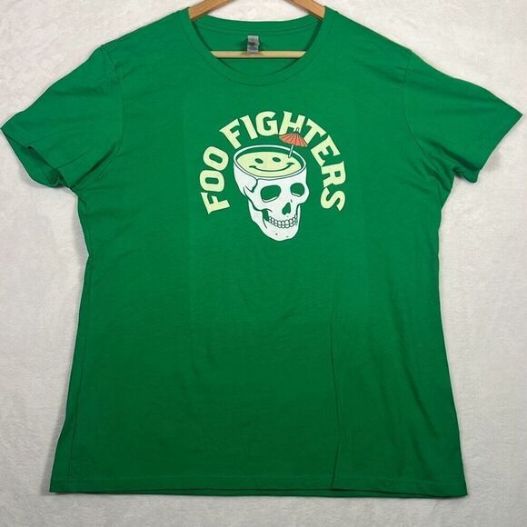 Next Level Apparel Tops - Foo Fighters tiki drink skull happy face band concert merch T-shirt women XXL